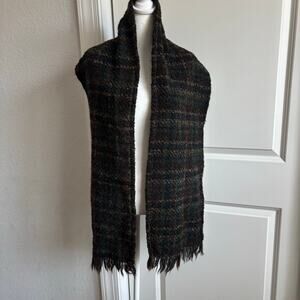 Weave of the Irish Wool Blend Scarf Handcrafted in Ireland Green Plaid Cozy